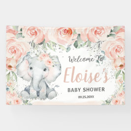 Blush Niedlich Elephant Baby Dusche Hintergrund Banner