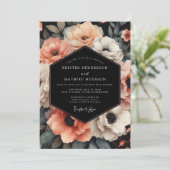Blush Nocturne Bloom Hochzeit Einladung (Stehend Vorderseite)
