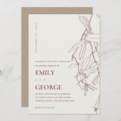 BLUSH OFF WHITE LINIE ZEICHNEND FLUSSWEITE INVITE DANKESKARTE (Vorne/Hinten)