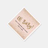 Blush "Oh Baby!" Gold Glitzer Confetti-Namen, Datu Serviette (Ecke)
