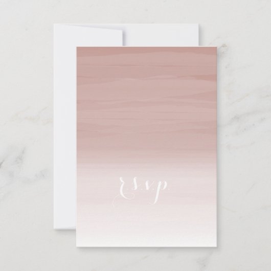 Blush Ombré Wedding RSVP Karte (Vorderseite)