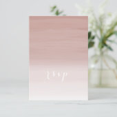 Blush Ombré Wedding RSVP Karte (Stehend Vorderseite)