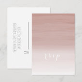 Blush Ombré Wedding RSVP Karte (Vorne/Hinten)