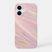 Blush Opaline – Luxus-Rosa-&-Gold-Marmor iPhone 16 Hülle (Rückseite)
