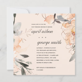 BLUSH ORANGE FLORAL POST WEDING BRUNCH INVITE DANKESKARTE