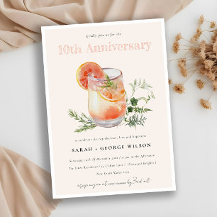 Blush Orange Green Cocktail jedes Jahr Einladung