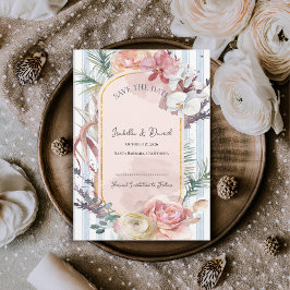 Blush Orchid Tropical Wedding Save the Date  Ankündigung