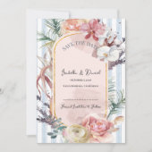 Blush Orchid Tropical Wedding Save the Date  Ankündigung (Vorderseite)