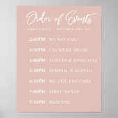 Blush Order of Events Wedding Day Plakat (Vorne)
