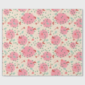 Blush Ornaments & Stockings – Retro Christmas Geschenkpapier (Flach)