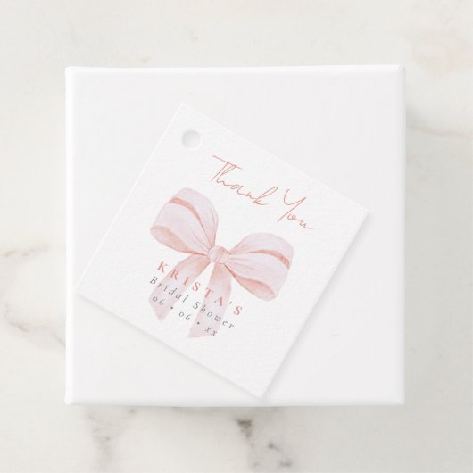 Blush Oversize Bow Brautparty Vielen Dank Geschenkanhänger (Beispiel)
