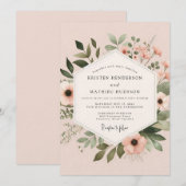 Blush Painted Anemone Wedding Einladung (Vorne/Hinten)