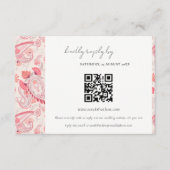 Blush Paisley Typografy Wedding RSVP QR Code Begleitkarte (Vorderseite)