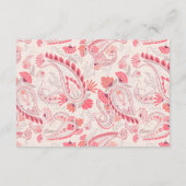 Blush Paisley Typografy Wedding RSVP QR Code Begleitkarte (Rückseite)