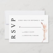 Blush Pampas Grass Minimalistische Hochzeitkarte R RSVP Karte (Vorderseite)