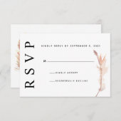 Blush Pampas Grass Minimalistische Hochzeitkarte R RSVP Karte (Vorne/Hinten)