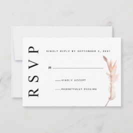 Blush Pampas Grass Minimalistische Hochzeitkarte R RSVP Karte