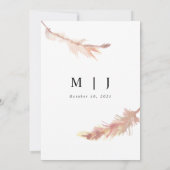 Blush Pampas Grass Minimalistische Hochzeitseinlad Ankündigung (Rückseite)