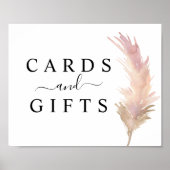 Blush Pampas Grass Wedding Cards & Gifts Zeichen Poster (Vorne)