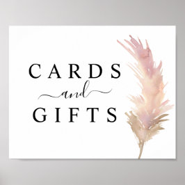 Blush Pampas Grass Wedding Cards & Gifts Zeichen Poster