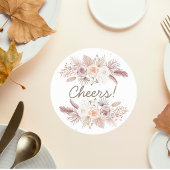 Blush Pampas Grass Wedding Coaster Runder Pappuntersetzer