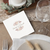 Blush Pampas Grass Wedding Cocktail Napkin Serviette