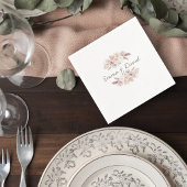 Blush Pampas Grass Wedding Cocktail Napkin Serviette