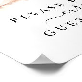 Blush Pampas Grass Wedding Guest Book Sign Poster (Ecke)