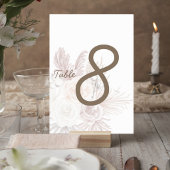 Blush Pampas Grass Wedding Table Number Card Tischnummer