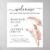 Blush Pampas Grass Wedding Unplugged Willkommensze Poster (Vorne)