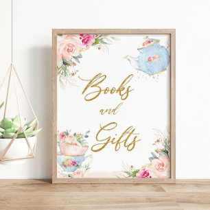 Blush Party Bücher und Geschenke Kinderdusche Poster