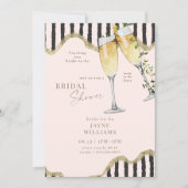 Blush Party im House Champagne Toast Bridal Einladung (Vorderseite)