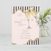 Blush Party im House Champagne Toast Bridal Einladung (Stehend Vorderseite)