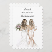 Blush Pastel Bridesmaid Vorschlagskarte Einladung (Vorne/Hinten)