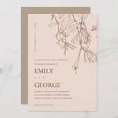 BLUSH PASTEL LINE ZEICHNEND FLUSSBREITE-EINLADUNG DANKESKARTE (Vorne/Hinten)