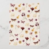 Blush Pastel Wildblume Modern Boho Wedding Folieneinladung (Rückseite)