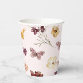 Blush Pastel Wildblume Modern Boho Wedding Pappbecher (Links)