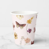 Blush Pastel Wildblume Modern Boho Wedding Pappbecher (Vorderseite)