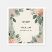 Blush Pastellpfirsich Minze Moss Sage Green Weddin Serviette (Vorderseite)