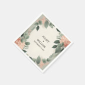 Blush Pastellpfirsich Minze Moss Sage Green Weddin Serviette (Ecke)
