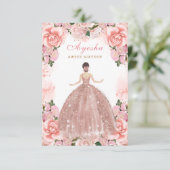 Blush Peach 16 . Geburtstag Geburtstag Einladungsk Einladung (Stehend Vorderseite)