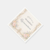 Blush Peach Baroque Quinceañera Serviette (Ecke)