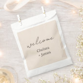 Blush Peach | Begrüßung von Chic Script Geschenktütchen (Ausgeschnitten)