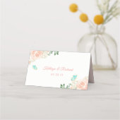 Blush Peach Blossom Blume Hochzeit Platzkarte (Rückseite)