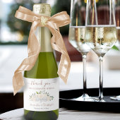 Blush Peach Boho Floral Wedding Danke Mini Schaumweinetikett