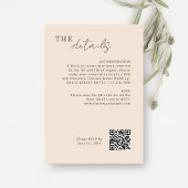 Blush Peach | Chic Minimal Wedding QR Code Begleitkarte