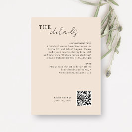 Blush Peach | Chic Minimal Wedding QR Code Begleitkarte