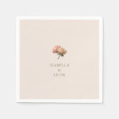 Blush Peach | Chic Rose Wedding Serviette (Vorderseite)