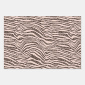 Blush Peach Chocolate Braun Zebra Glitzer Geschenkpapier Set (Vorderseite 3)
