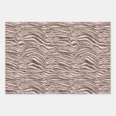 Blush Peach Chocolate Braun Zebra Glitzer Geschenkpapier Set (Vorderseite)